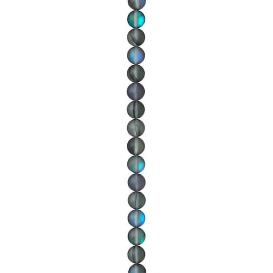 Matte Gray Opal Glass Round Beads, 8mm by Bead Landing™